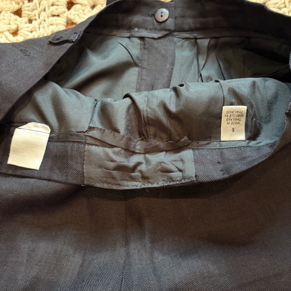 Talbots Vintage Irish Linen Black High-Rise Pleated Trousers Size 6 - altered - Picture 14 of 16